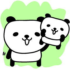 [動畫] 快速移動的可愛熊貓貼紙