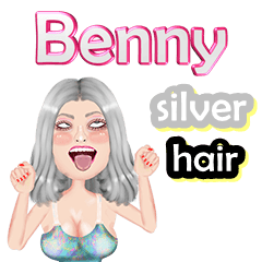 Benny - Silver hair - Big Sticker