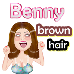 Benny - brown hair - Big Sticker