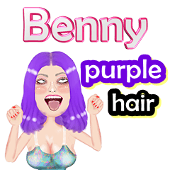 Benny - purple hair - Big Sticker