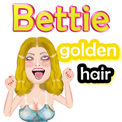 Bettie - golden hair - Big sticker