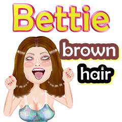 Bettie - brown hair - Big sticker