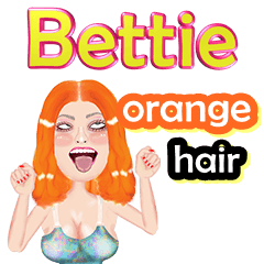 Bettie - orange hair - Big sticker