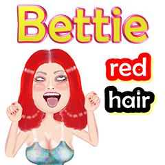 Bettie - red hair - Big sticker