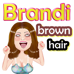 Brandi - brown hair - Big sticker