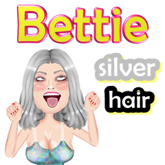 Bettie - silver hair - Big sticker