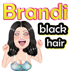 Brandi - black hair - Big sticker