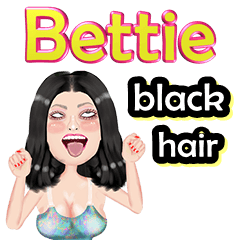 Bettie - black hair - Big sticker