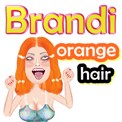 Brandi - orange hair - Big sticker