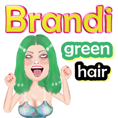 Brandi - green hair - Big sticker