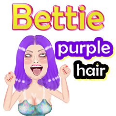 Bettie - purple hair - Big sticker