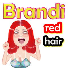 Brandi - red hair - Big sticker