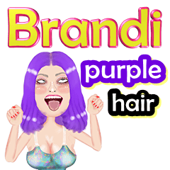 Brandi - purple hair - Big sticker