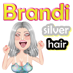 Brandi - silver hair - Big sticker