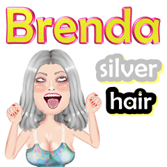 Brenda - silver hair - Big sticker