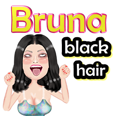 Bruna - black hair - Big sticker