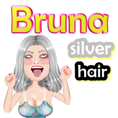 Bruna - silver hair - Big sticker