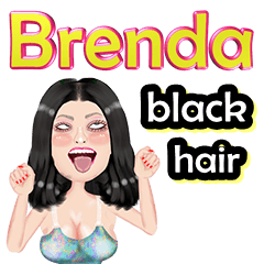 Brenda - black hair - Big sticker