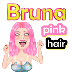 Bruna - pink hair - Big sticker