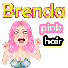 Brenda - pink hair - Big sticker