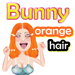 Bunny - orange hair - Big sticker