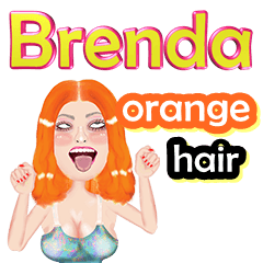 Brenda - orange hair - Big sticker