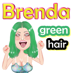 Brenda - green hair - Big sticker