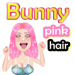 Bunny - pink hair - Big sticker