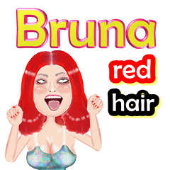 Bruna - red hair - Big sticker