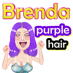 Brenda - purple hair - Big sticker