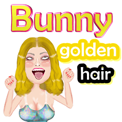 Bunny - golden hair - Big sticker