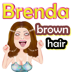 Brenda - brown hair - Big sticker