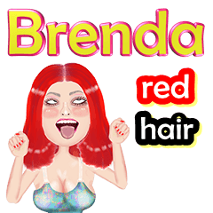 Brenda - red hair - Big sticker