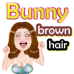 Bunny - brown hair - Big sticker