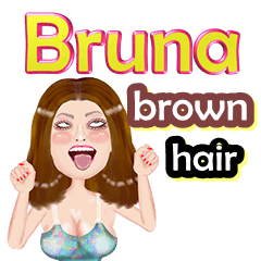 Bruna - brown hair - Big sticker