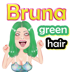 Bruna - green hair - Big sticker