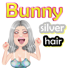 Bunny - silver hair - Big sticker