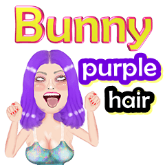 Bunny - purple hair - Big sticker
