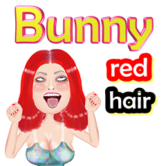 Bunny - red hair - Big sticker