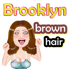 Brooklyn - brown hair - Big sticker