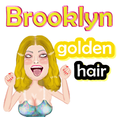 Brooklyn - golden hair - Big sticker