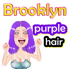 Brooklyn - purple hair - Big sticker