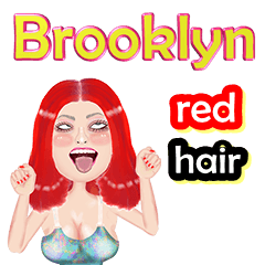 Brooklyn - red hair - Big sticker