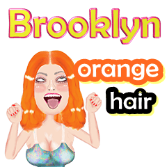 Brooklyn - orange hair - Big sticker