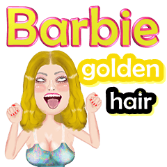 Barbie - golden hair - Big sticker