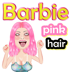 Barbie - pink hair - Big sticker