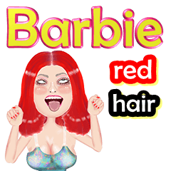 Barbie - red hair - Big sticker
