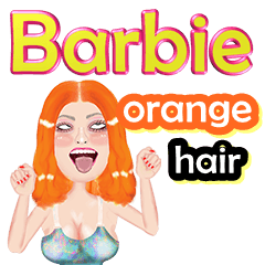 Barbie - orange hair - Big sticker