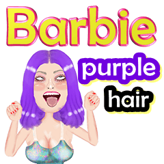 Barbie - purple hair - Big sticker