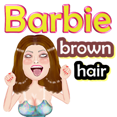 Barbie - brown hair - Big sticker